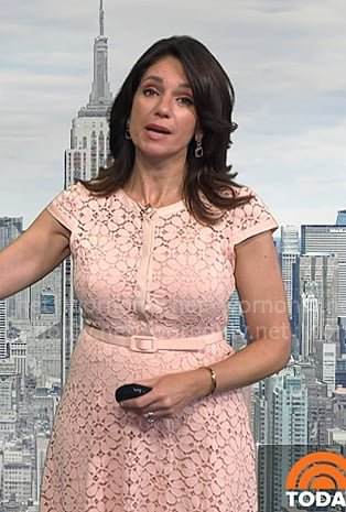 Maria’s pink floral emblroidered belted dress on Today Maria’s pink floral emblroidered belted dress on Today