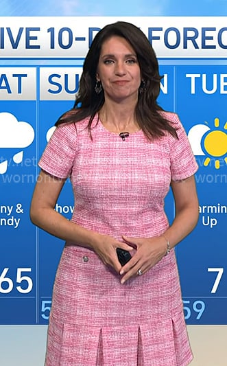 Maria's pink plaid pleated hem dress on Today Maria's pink plaid pleated hem dress on Today