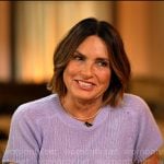 Mariska Hargitay’s lilac short sleeve knit top on Today Mariska Hargitay’s lilac short sleeve knit top on Today
