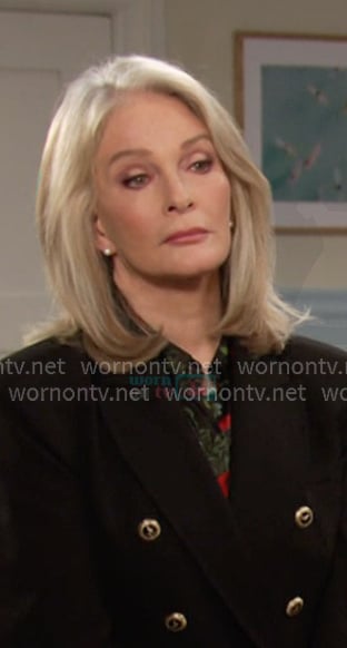 Marlena’s black double breasted blazer on Days of our Lives Marlena’s black double breasted blazer on Days of our Lives