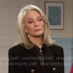 Marlena’s black double breasted blazer on Days of our Lives Marlena’s black double breasted blazer on Days of our Lives