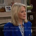 Marlena’s blue printed shirt and blazer on Days of our Lives