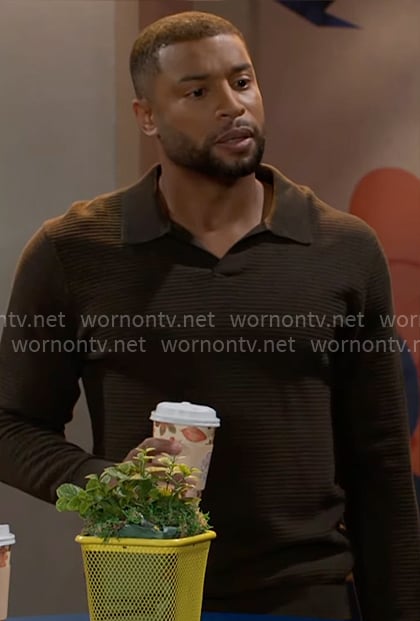 Martin’s brown polo sweater on Beyond the Gates Martin’s brown polo sweater on Beyond the Gates