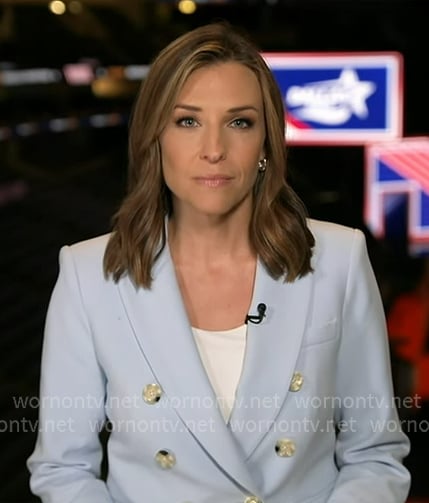 Mary's blue double breasted blazer on Good Morning America