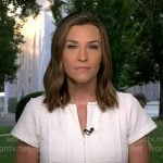 Mary's white textured zip front dress on Good Morning America