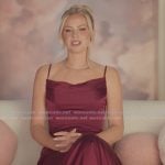 Mayci’s burgundy confessional dress on The Secret Lives of Mormon Wives Mayci’s burgundy confessional dress on The Secret Lives of Mormon Wives