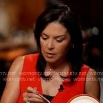 Meg Oliver's red vest on CBS Mornings Meg Oliver's red vest on CBS Mornings