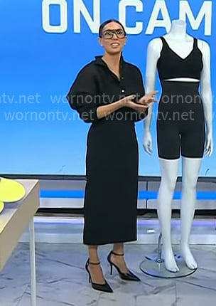Melissa’s black button down shirt and pencil skirt on Today Melissa’s black button down shirt and pencil skirt on Today