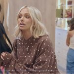 Miranda’s brown polka dot print hoodie on The Secret Lives of Mormon Wives Miranda’s brown polka dot print hoodie on The Secret Lives of Mormon Wives
