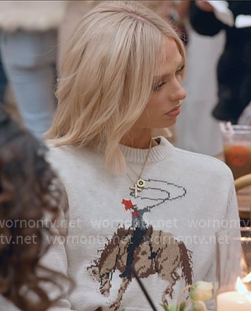 Miranda's cowboy print sweater on The Secret Lives of Mormon Wives