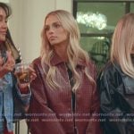 Miranda’s maroon woven leather jacket on The Secret Lives of Mormon Wives Miranda’s maroon woven leather jacket on The Secret Lives of Mormon Wives