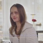 Miranda’s white ribbed zip down sweater on The Secret Lives of Mormon Wives Miranda’s white ribbed zip down sweater on The Secret Lives of Mormon Wives