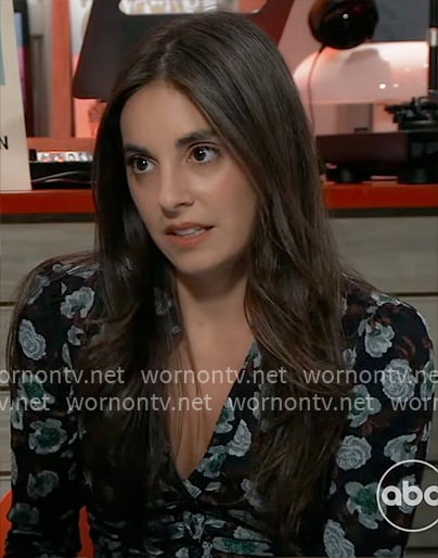 Molly's floral ruched top on General Hospital Molly's floral ruched top on General Hospital