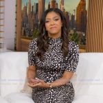 Morgan’s black spotted dress on Good Morning America Morgan’s black spotted dress on Good Morning America