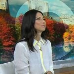 Natalie’s white contrast trim shirt on Today