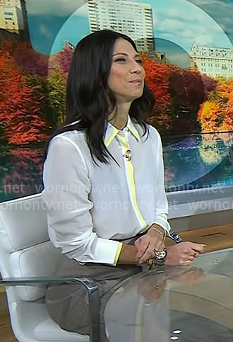 Natalie's white contrast trim shirt on Today