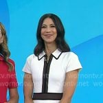 Natalie’s white contrast zip front midi dress on Today Natalie’s white contrast zip front midi dress on Today