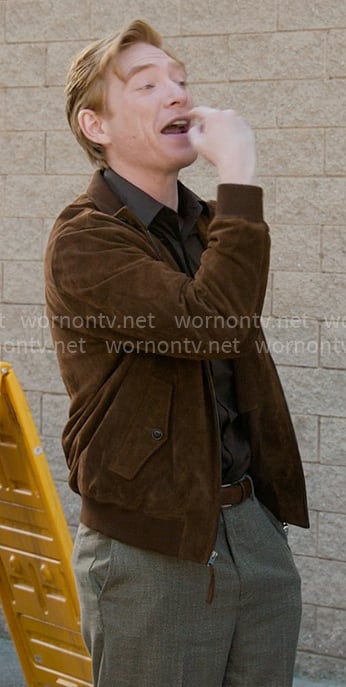 Ned's brown suede jacket on The Paper