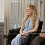 Nicole Kidman’s blue tie neck chiffon maxi dress on Today