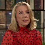 Nikki’s red polka dot blouse on The Young and the Restless Nikki’s red polka dot blouse on The Young and the Restless