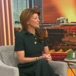 Norah O'Donnel's dark green polo dress on CBS Mornings