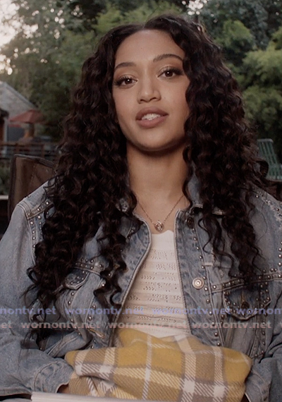 Olivia’s studded denim jacket on All American Olivia’s studded denim jacket on All American