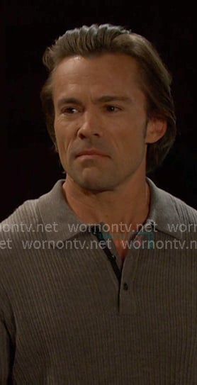 Philip’s grey ribbed polo sweater on Days of our Lives