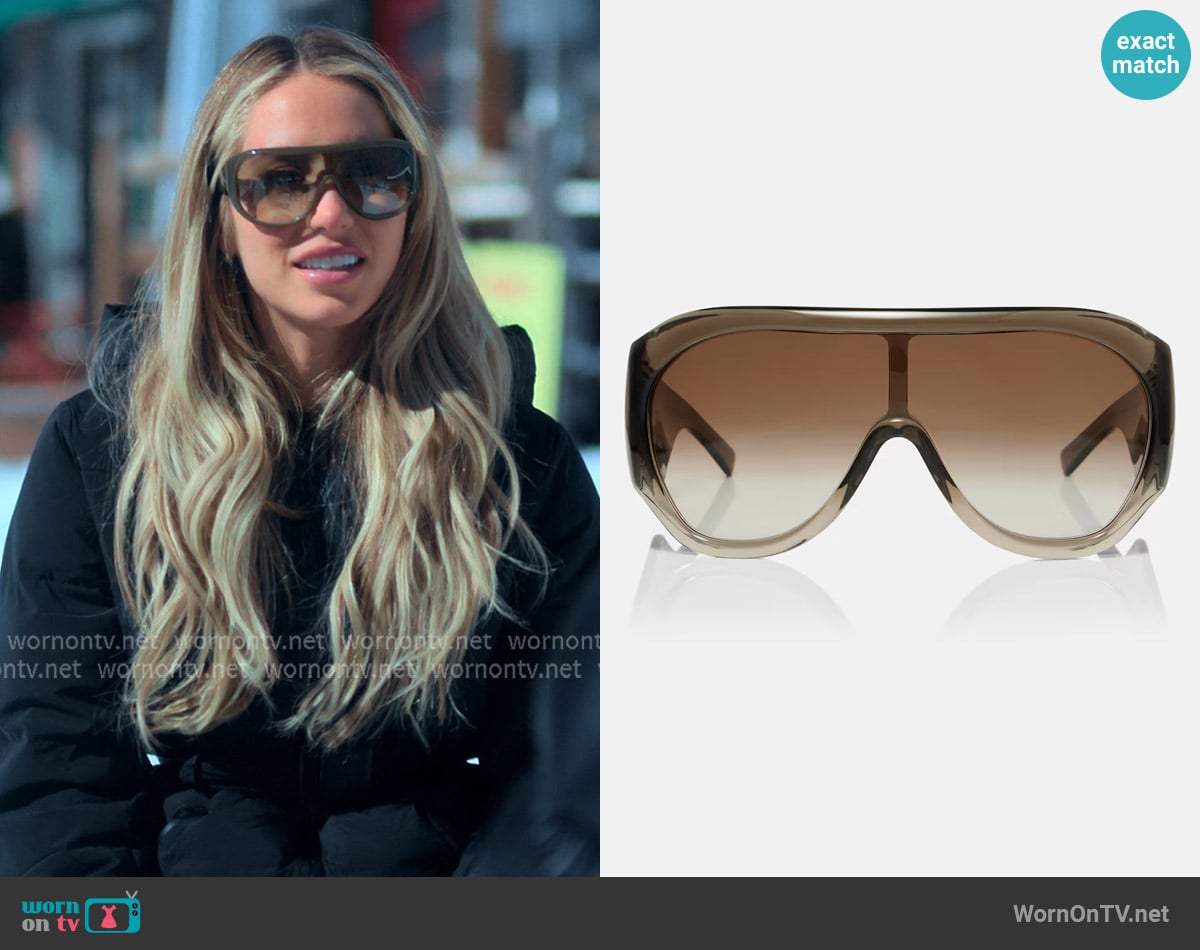 Phoebe Philo Bombe oversized sunglasses worn by Alix Earle on Earle Meets World