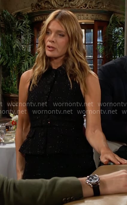 Phyllis's black tweed top and skirt set on The Young and the Restless