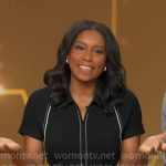 Rachel’s black dress with contrast stitching on Good Morning America