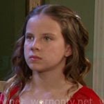 Rachel’s red floral tiered dress on Days of our Lives Rachel’s red floral tiered dress on Days of our Lives