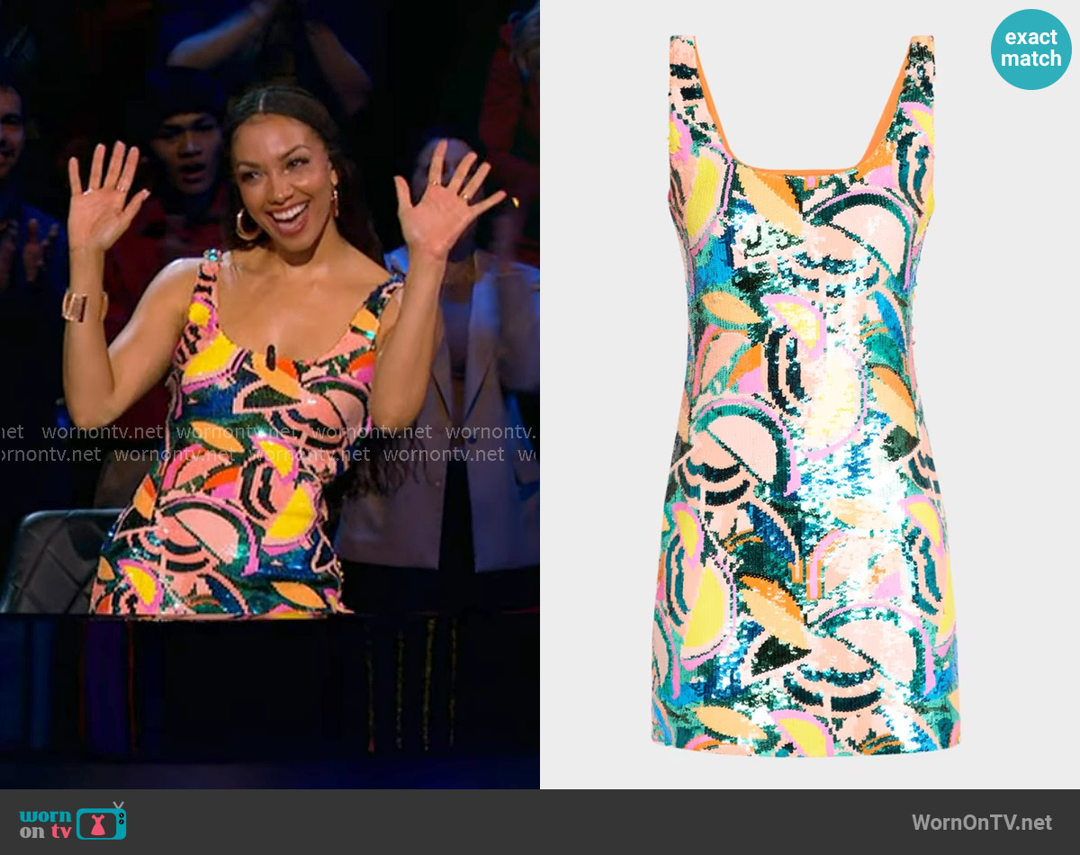 Ramy Brook Miller Sequined Mini Dress worn by Corinne Foxx on Beat Shazam Ramy Brook Miller Sequined Mini Dress worn by Corinne Foxx on Beat Shazam