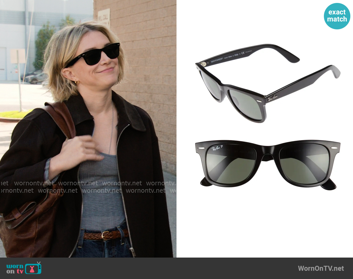 Ray Ban Wayfarer Sunglasses worn by Mare Pritti (Chelsea Frei) on The Paper