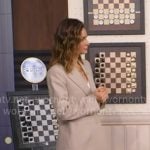 Rebecca’s beige patch pocket blazer and pants on Good Morning America Rebecca’s beige patch pocket blazer and pants on Good Morning America