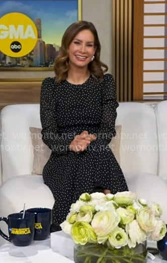 Rebecca's black polka dot dress on Good Morning America