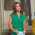 Rebecca’s green wrap top and dress on Good Morning America Rebecca’s green wrap top and dress on Good Morning America