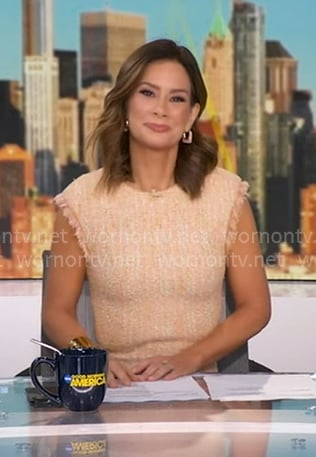 Rebecca's orange tweed dress on Good Morning America Rebecca's orange tweed dress on Good Morning America