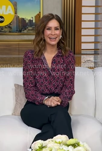 Rebecca's red floral blouse on Good Morning America