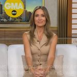 Rhiannon’s beige sleeveless button front dress on Good Morning America