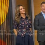 Rhiannon’s navy floral dress on Good Morning America Rhiannon’s navy floral dress on Good Morning America