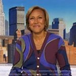 Robin’s abstract print cardigan on Good Morning America