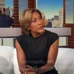 Robin's black ribbed colorblock dress on Good Morning America Robin's black ribbed colorblock dress on Good Morning America