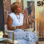Robin’s blue embroidered dress on Good Morning America Robin’s blue embroidered dress on Good Morning America