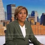 Robin's green pinstripe blazer on Good Morning America Robin's green pinstripe blazer on Good Morning America