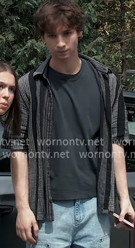Rocco's black striped shirt on General Hospital