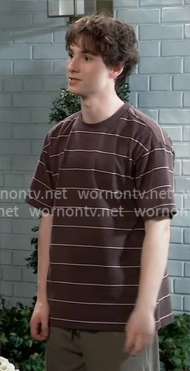 Rocco's brown striped t-shirt on General Hospital Rocco's brown striped t-shirt on General Hospital