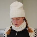 Rowan’s white beanie on Next Gen NYC Rowan’s white beanie on Next Gen NYC
