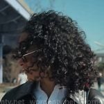 Sai’s dark brown leather bomber jacket ans sunglasses on The Real Housewives of New York City Sai’s dark brown leather bomber jacket ans sunglasses on The Real Housewives of New York City