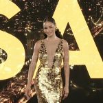 Sai’s gold sequin opening scene gown on The Real Housewives of New York City Sai’s gold sequin opening scene gown on The Real Housewives of New York City
