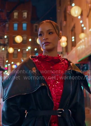 Sai's red sequin dress on The Real Housewives of New York City